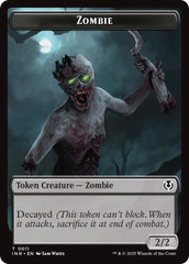 Zombie (0011) // Zombie (0012) Double-Sided Token [Innistrad Remastered Tokens] | Pegasus Games WI