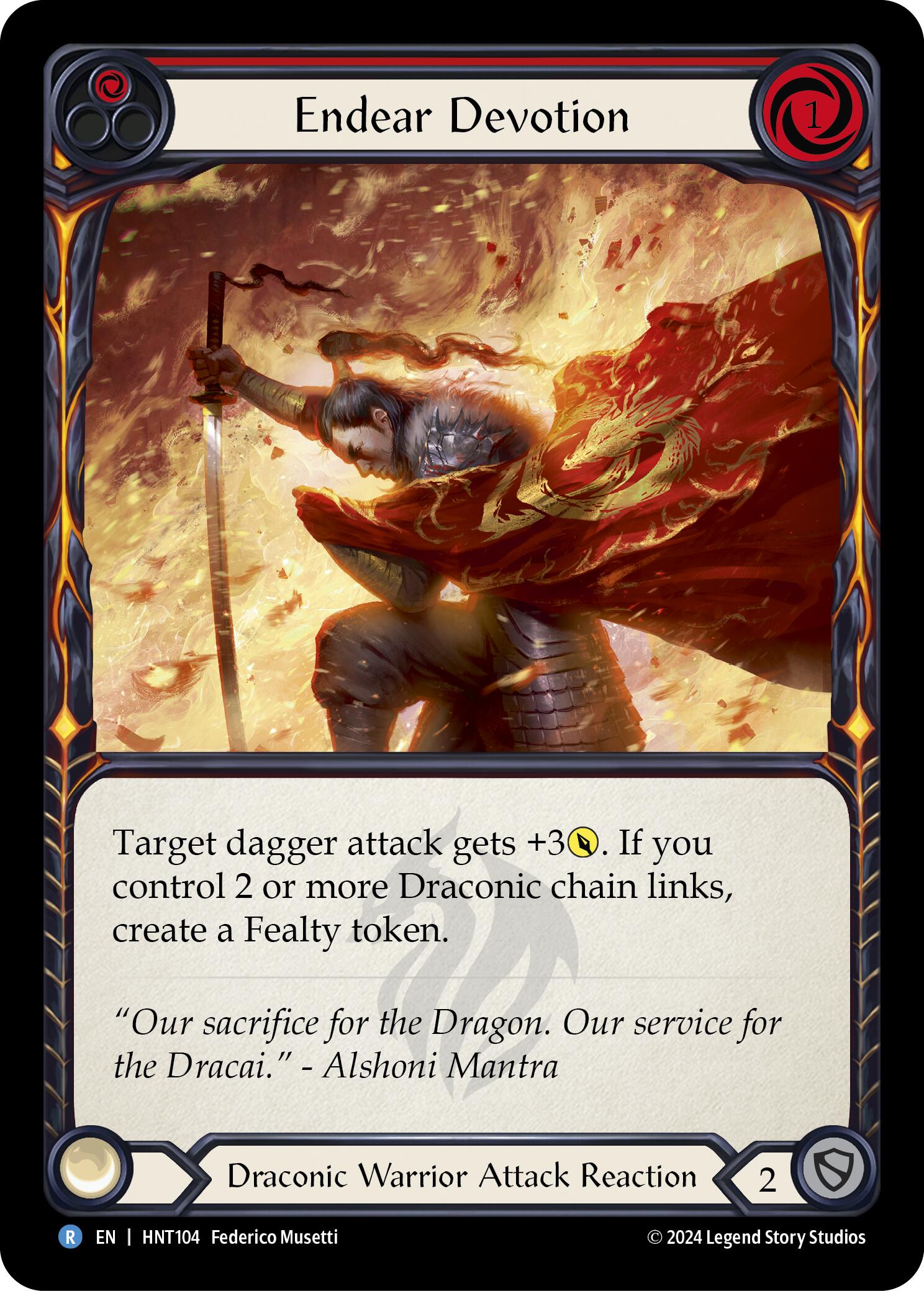 Endear Devotion (Red) [HNT104] (The Hunted)  Rainbow Foil | Pegasus Games WI