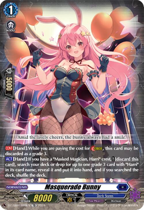 Masquerade Bunny (DZ-SS02/009EN) [DZ-SS02: Stride Deckset -Harri-] | Pegasus Games WI