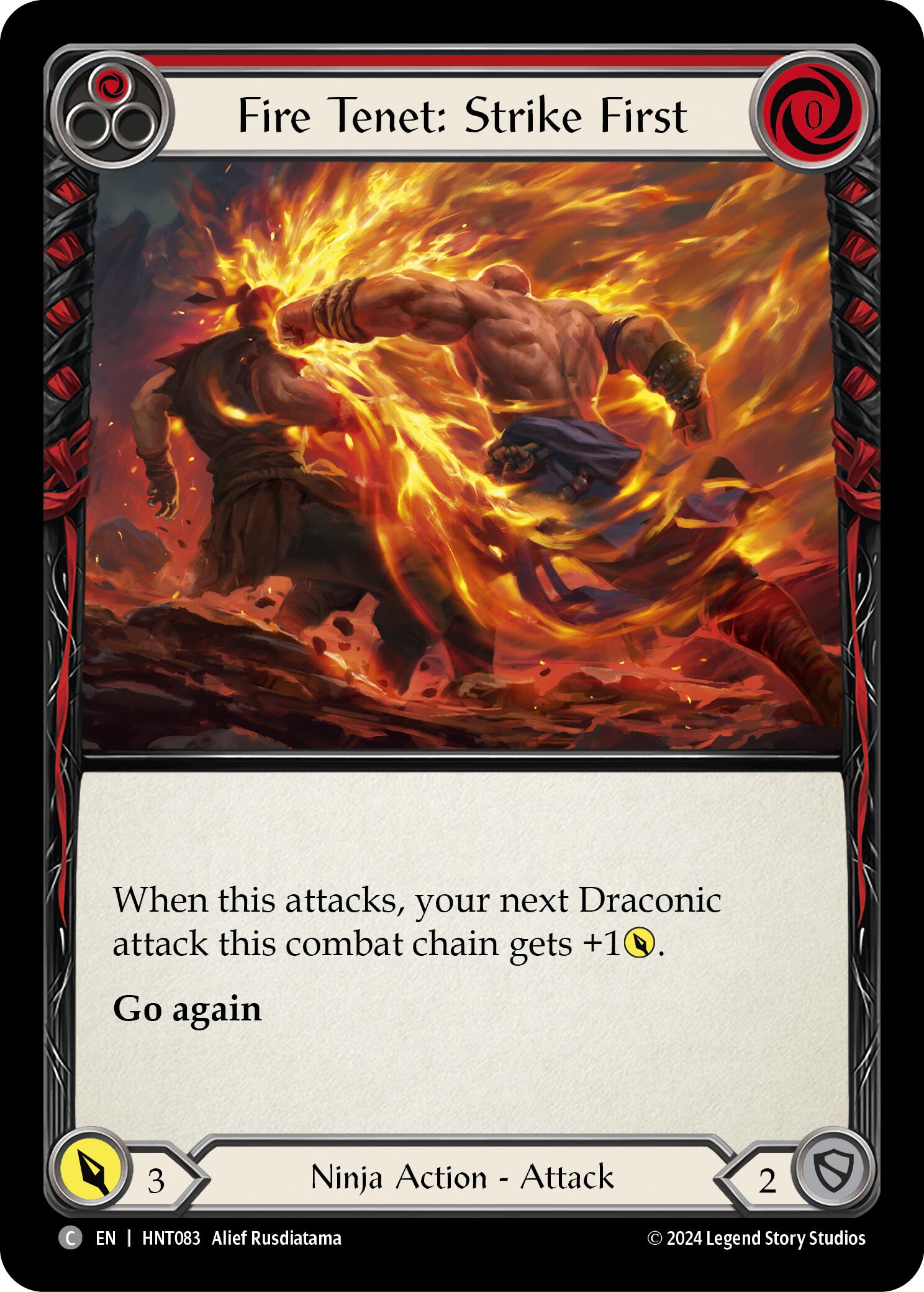 Fire Tenet: Strike First (Red) [HNT083] (The Hunted)  Rainbow Foil | Pegasus Games WI