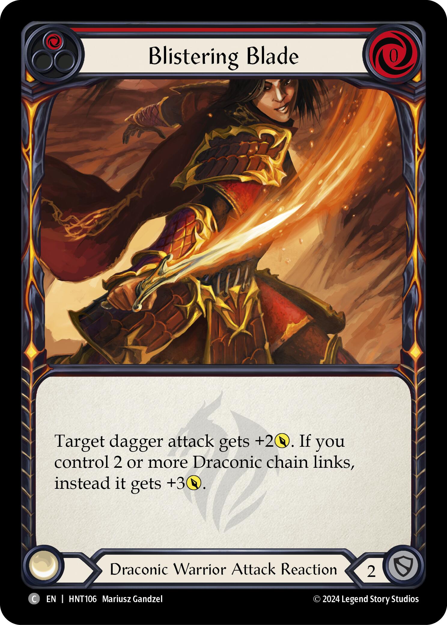 Blistering Blade (Red) [HNT106] (The Hunted)  Rainbow Foil | Pegasus Games WI