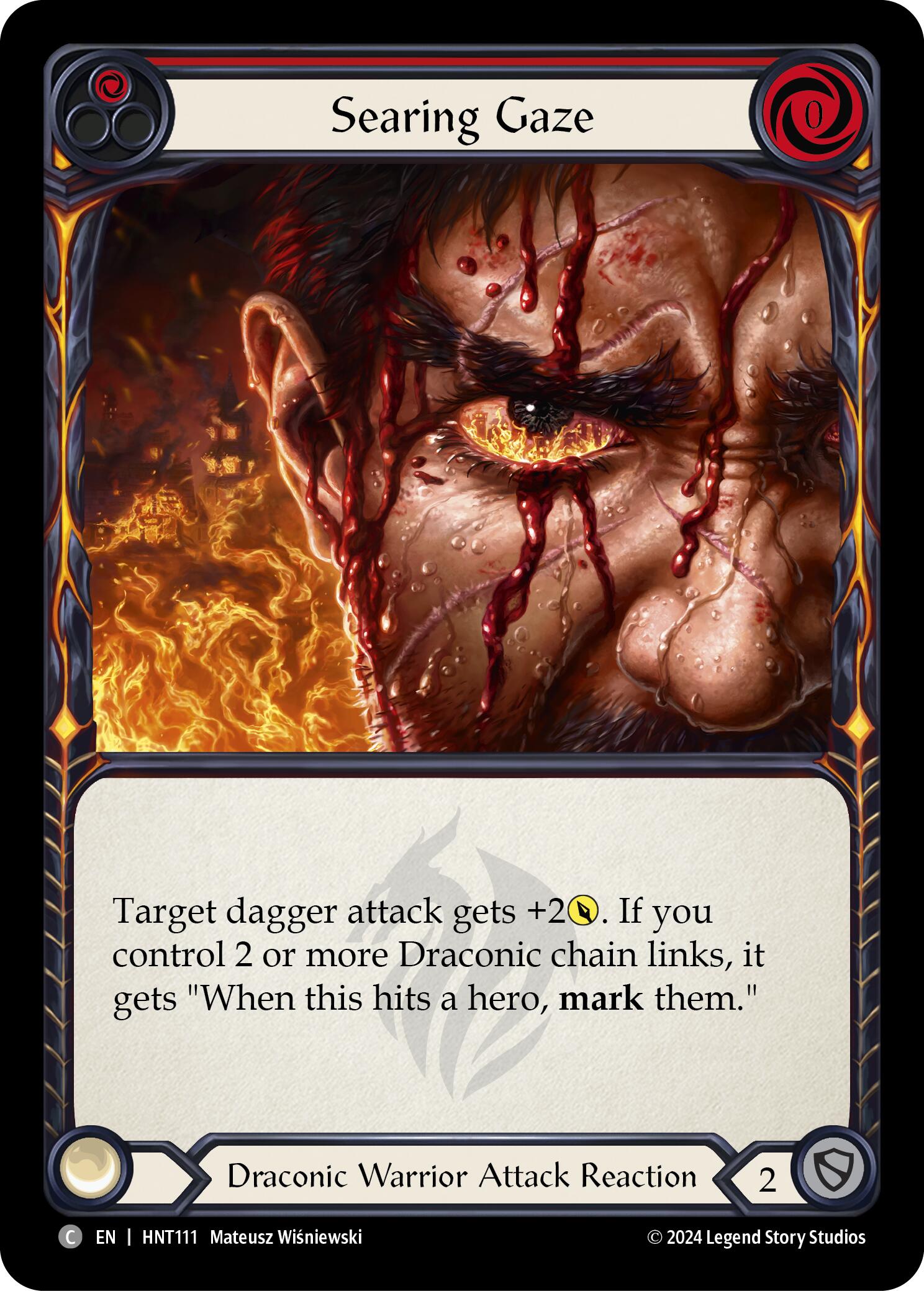 Searing Gaze (Red) [HNT111] (The Hunted)  Rainbow Foil | Pegasus Games WI