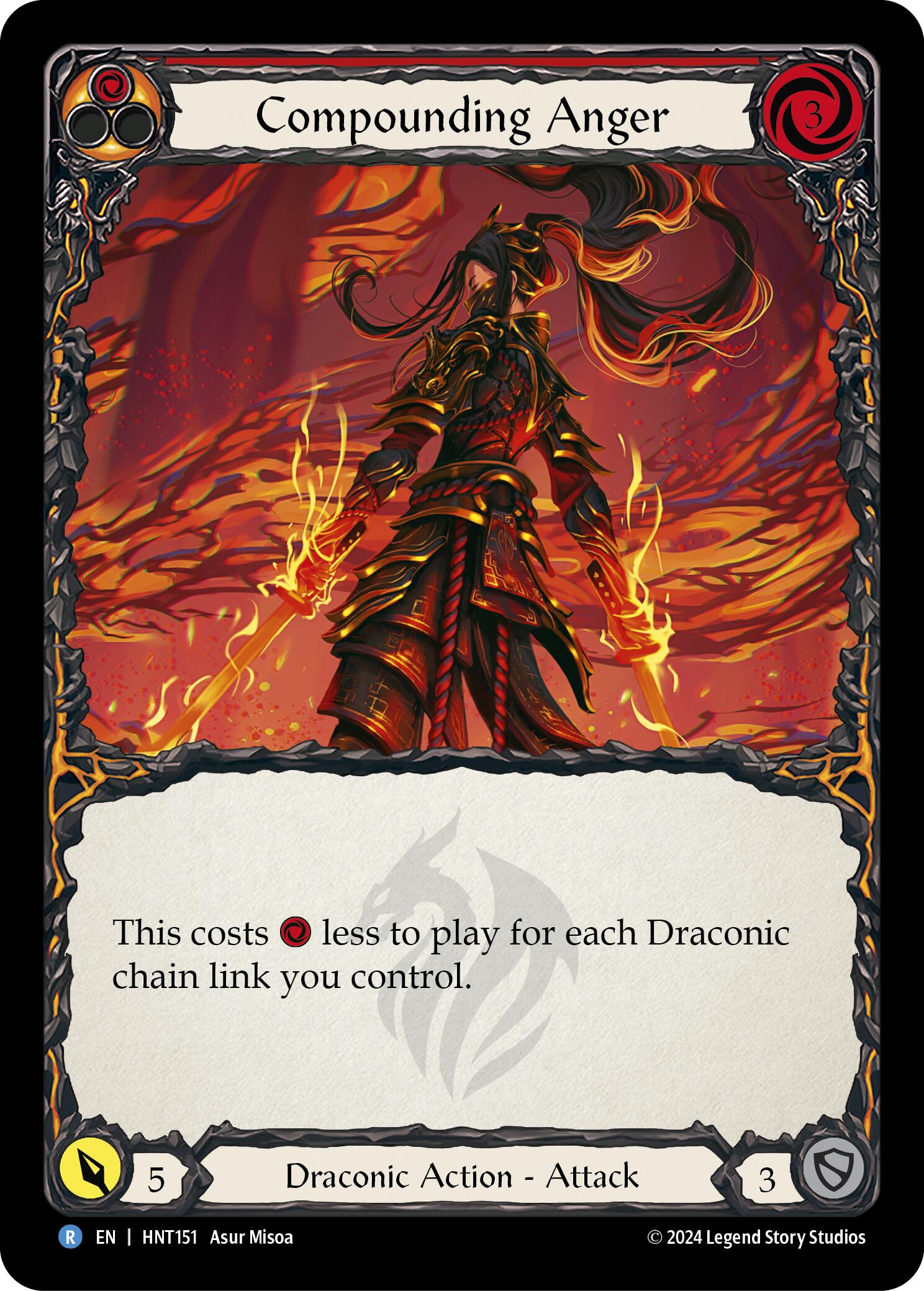 Compounding Anger (Red) [HNT151] (The Hunted)  Rainbow Foil | Pegasus Games WI