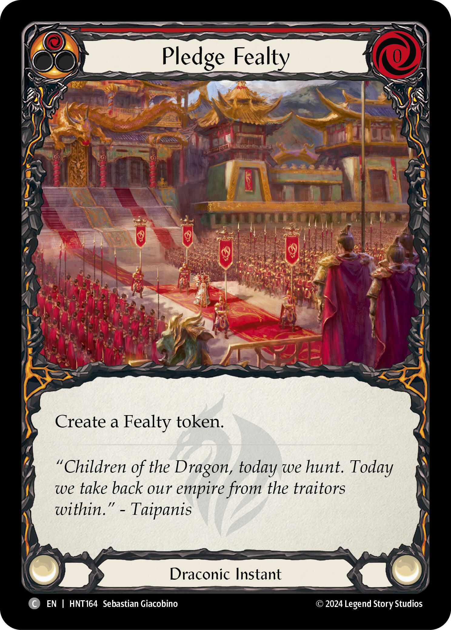 Pledge Fealty (Red) [HNT164] (The Hunted)  Rainbow Foil | Pegasus Games WI