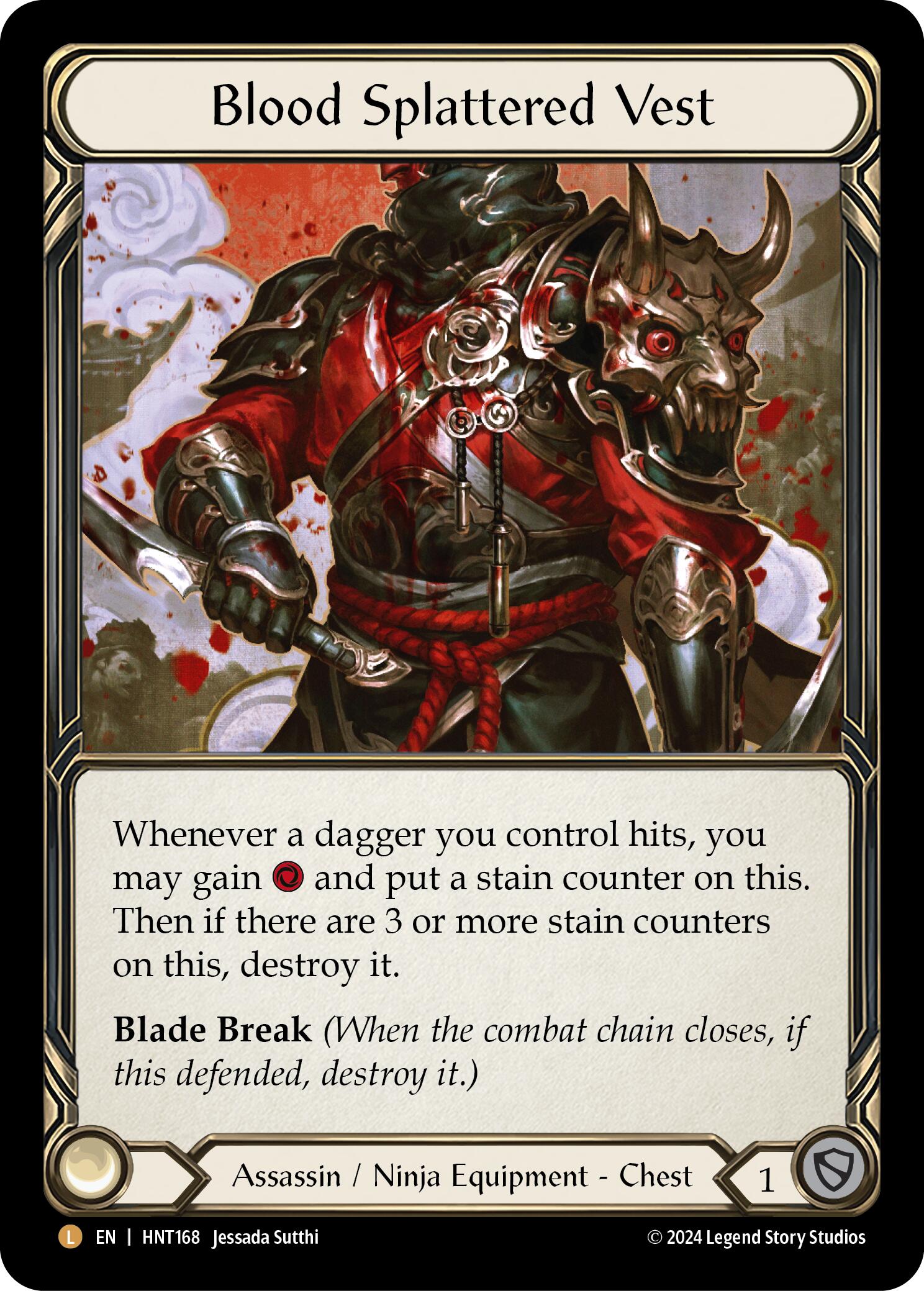 Blood Splattered Vest [HNT168] (The Hunted)  Rainbow Foil | Pegasus Games WI