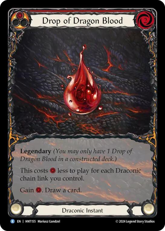 Drop of Dragon Blood (Red) (Extended Art) [HNT155] (The Hunted)  Rainbow Foil | Pegasus Games WI