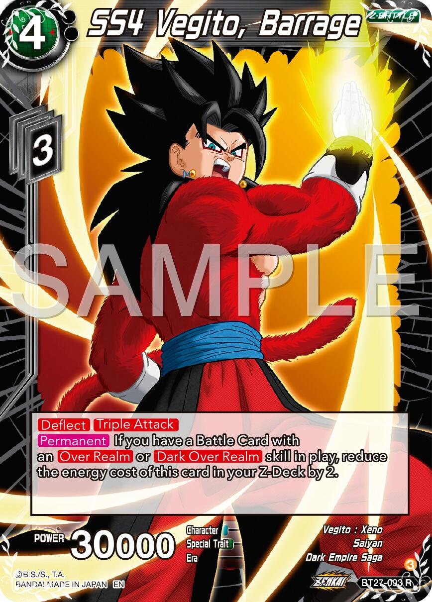 SS4 Vegito, Barrage (BT27-093) [History of Z] | Pegasus Games WI