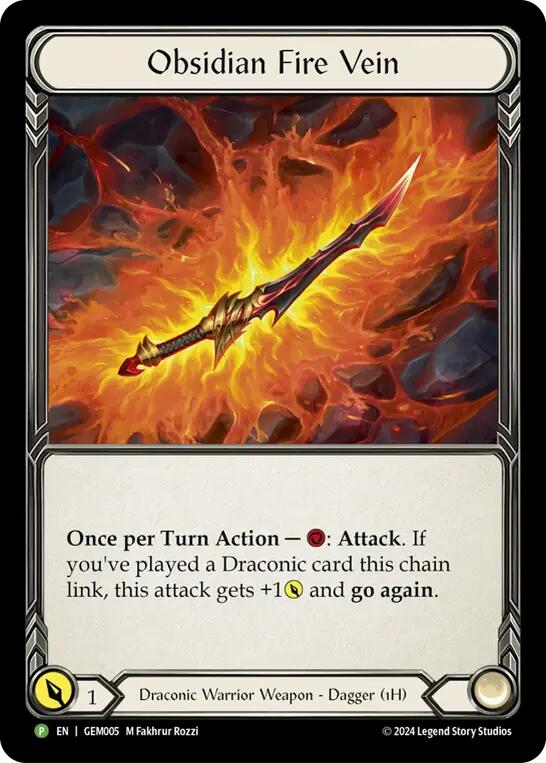 Obsidian Fire Vein [GEM005] (GEM Pack 1)  Cold Foil | Pegasus Games WI