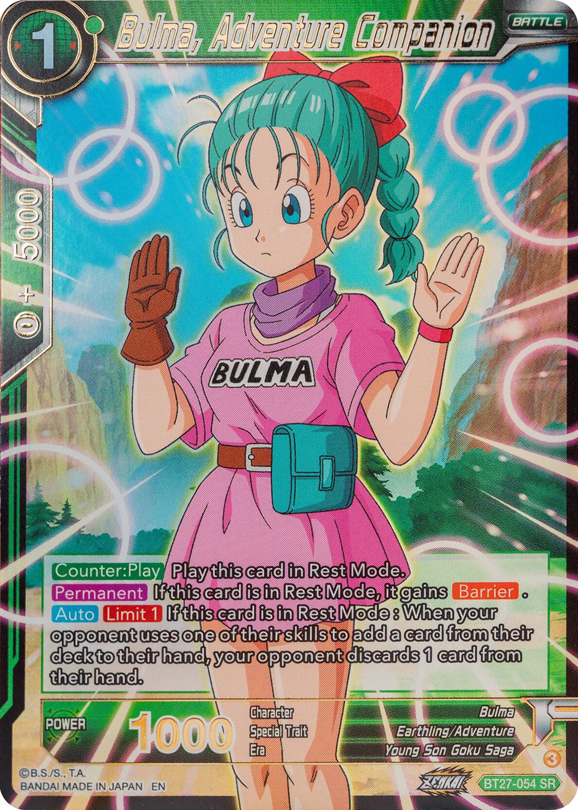 Bulma, Adventure Companion (BT27-054) [History of Z] | Pegasus Games WI