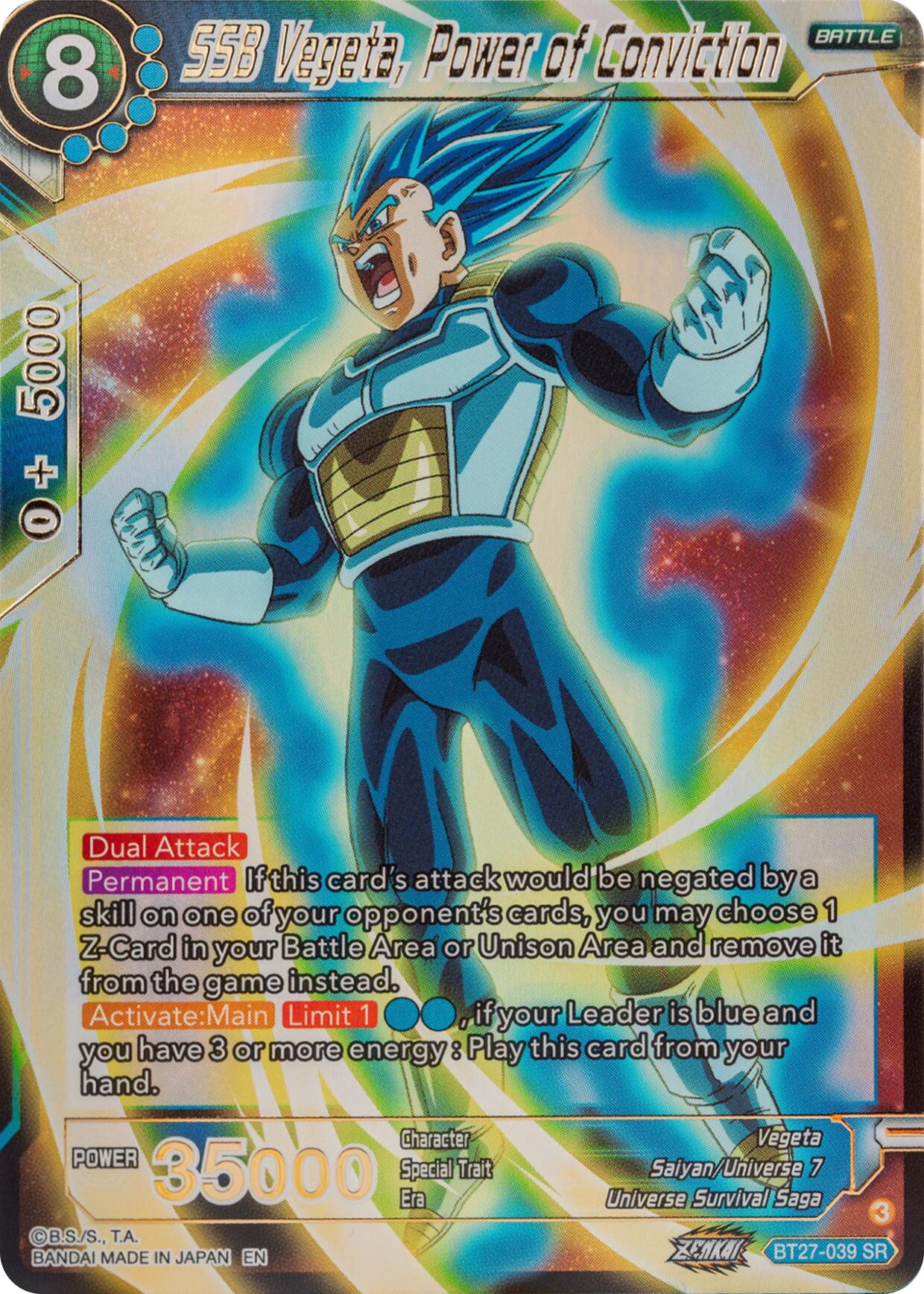 SSB Vegeta, Power of Conviction (BT27-039) [History of Z] | Pegasus Games WI