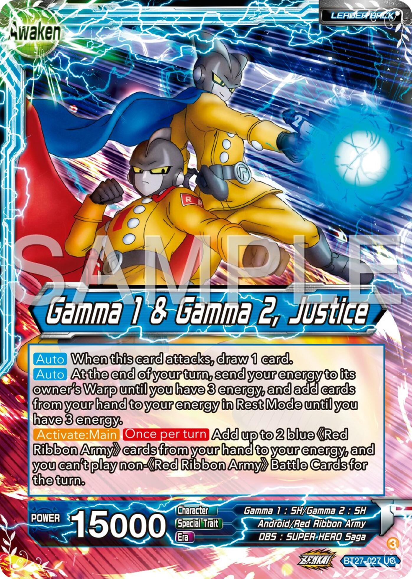 Gamma 2 // Gamma 1 & Gamma 2, Justice (BT27-027) [History of Z] | Pegasus Games WI