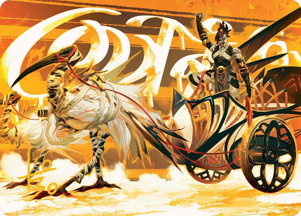 Skyseer's Chariot Art Card (Gold-Stamped Signature) [Aetherdrift Art Series] | Pegasus Games WI