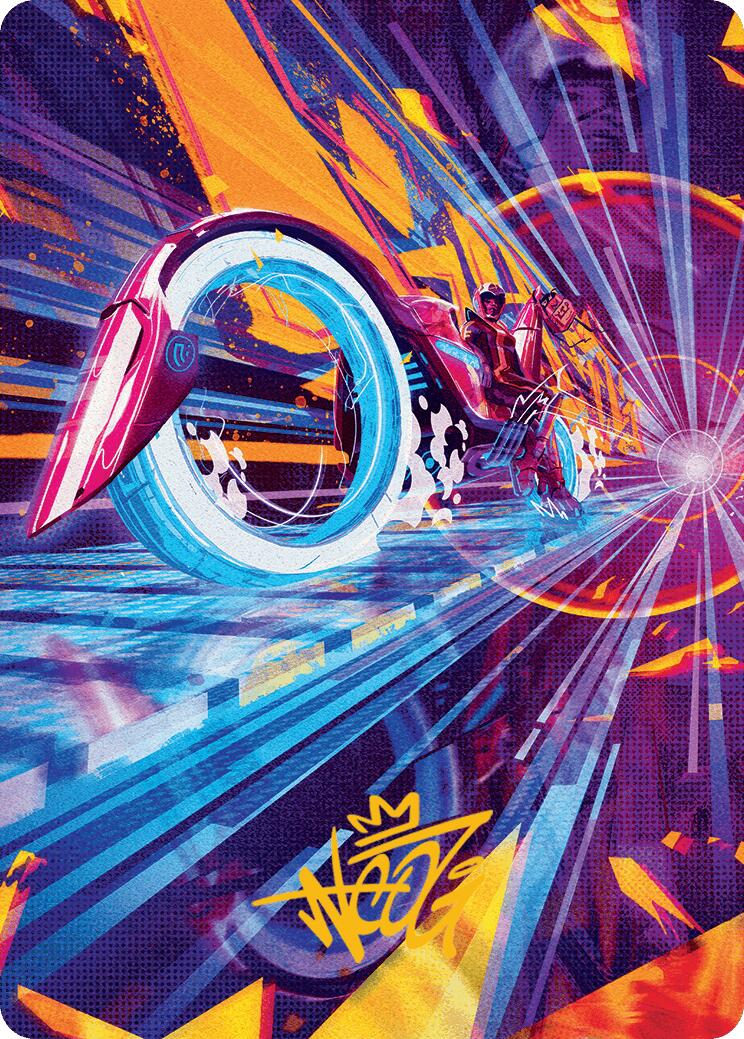 Spotcycle Scouter Art Card (Gold-Stamped Signature) [Aetherdrift Art Series] | Pegasus Games WI
