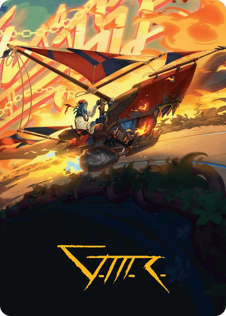 Boosted Sloop Art Card (Gold-Stamped Signature) [Aetherdrift Art Series] | Pegasus Games WI