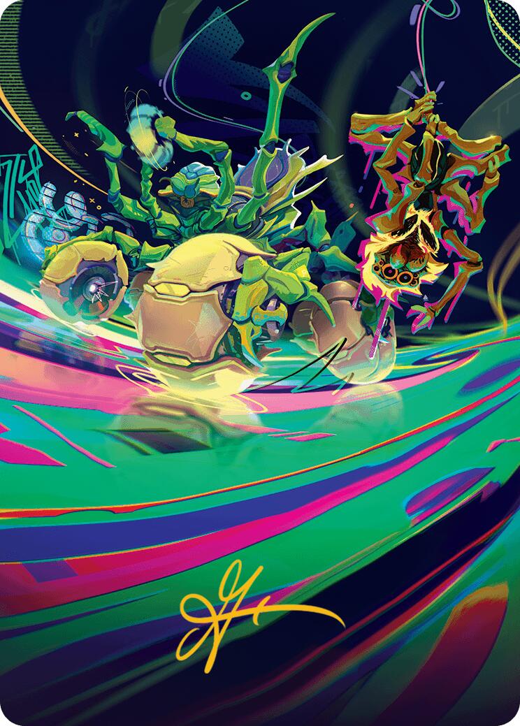 Thundering Broodwagon Art Card (Gold-Stamped Signature) [Aetherdrift Art Series] | Pegasus Games WI