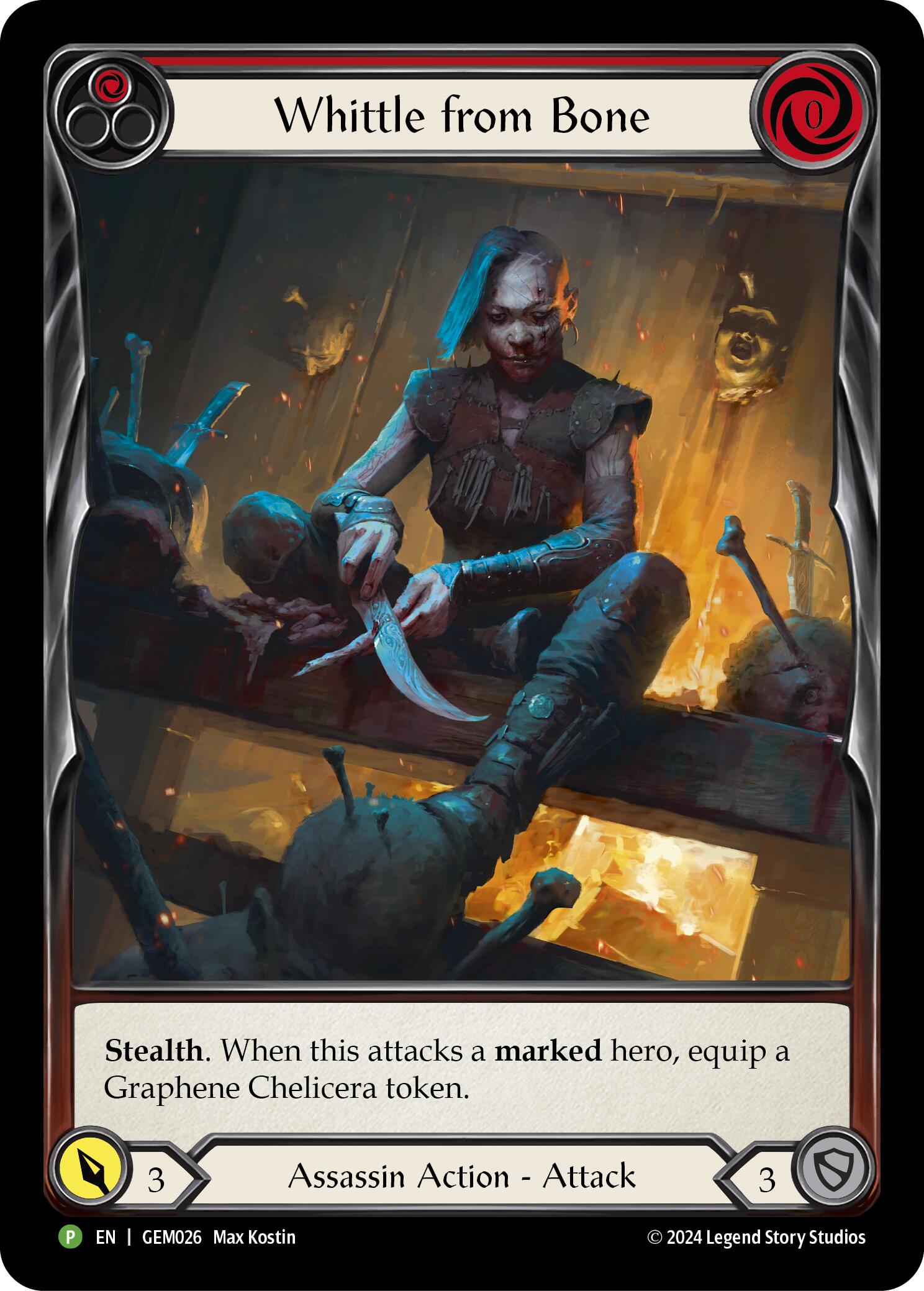 Whittle from Bone (Red) [GEM026] (GEM Pack 1)  Rainbow Foil | Pegasus Games WI