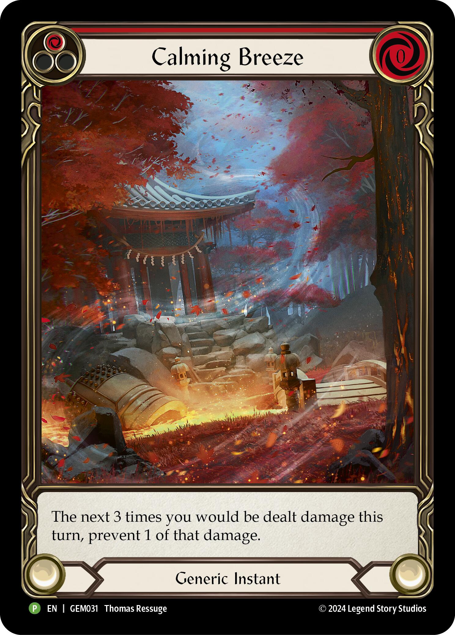 Calming Breeze (Red) [GEM031] (GEM Pack 1)  Rainbow Foil | Pegasus Games WI