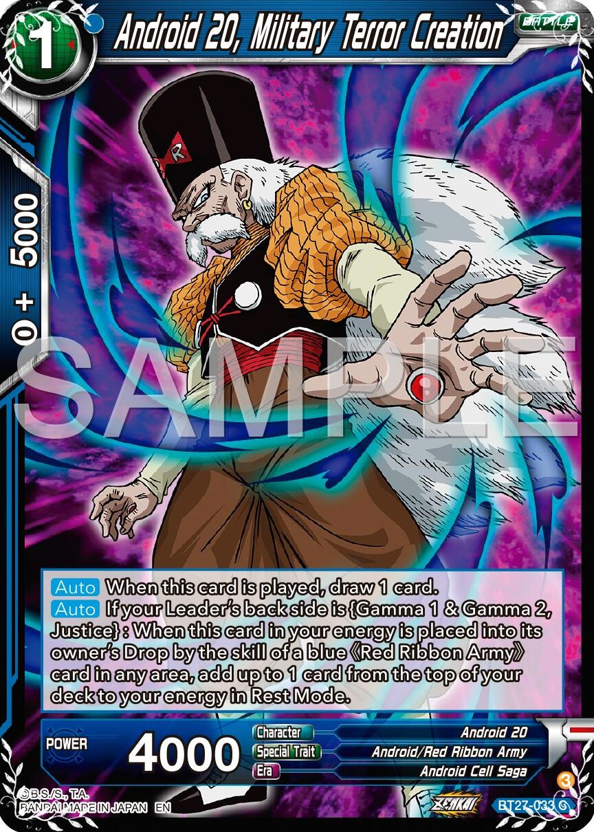 Android 20, Military Terror Creation (BT27-033) [History of Z] | Pegasus Games WI