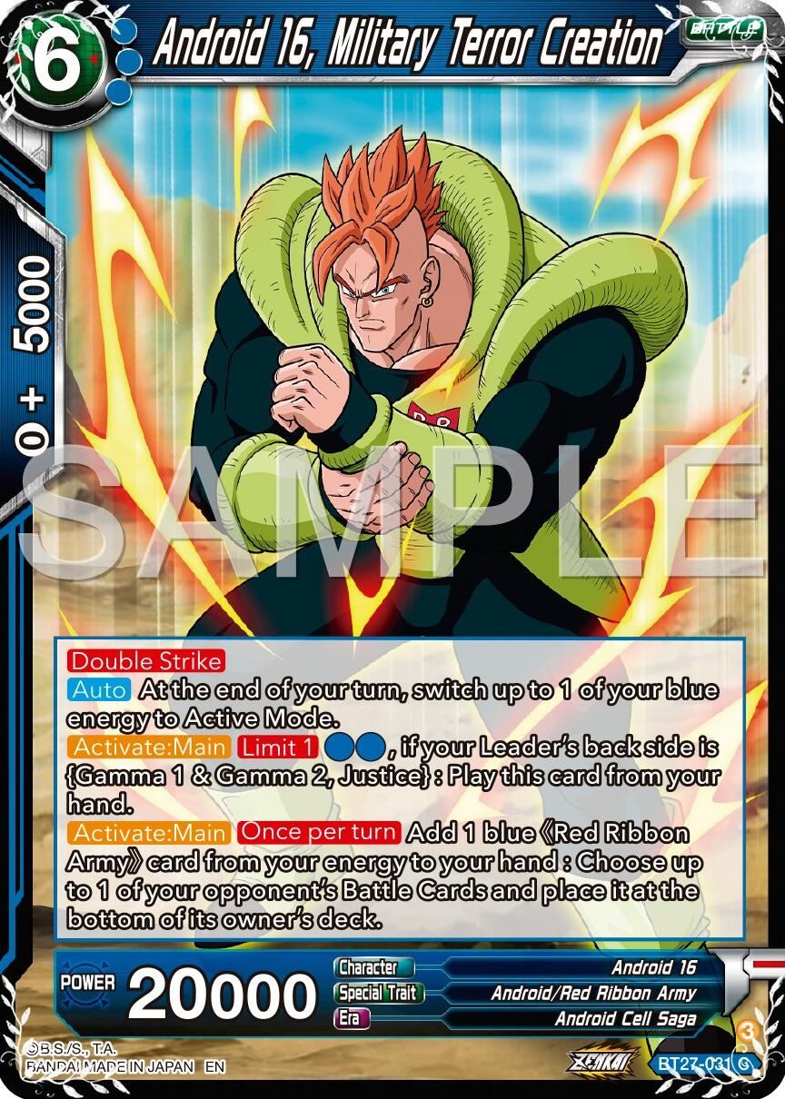 Android 16, Military Terror Creation (BT27-031) [History of Z] | Pegasus Games WI