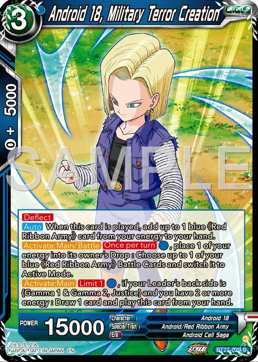 Android 18, Military Terror Creation (BT27-029) [History of Z] | Pegasus Games WI