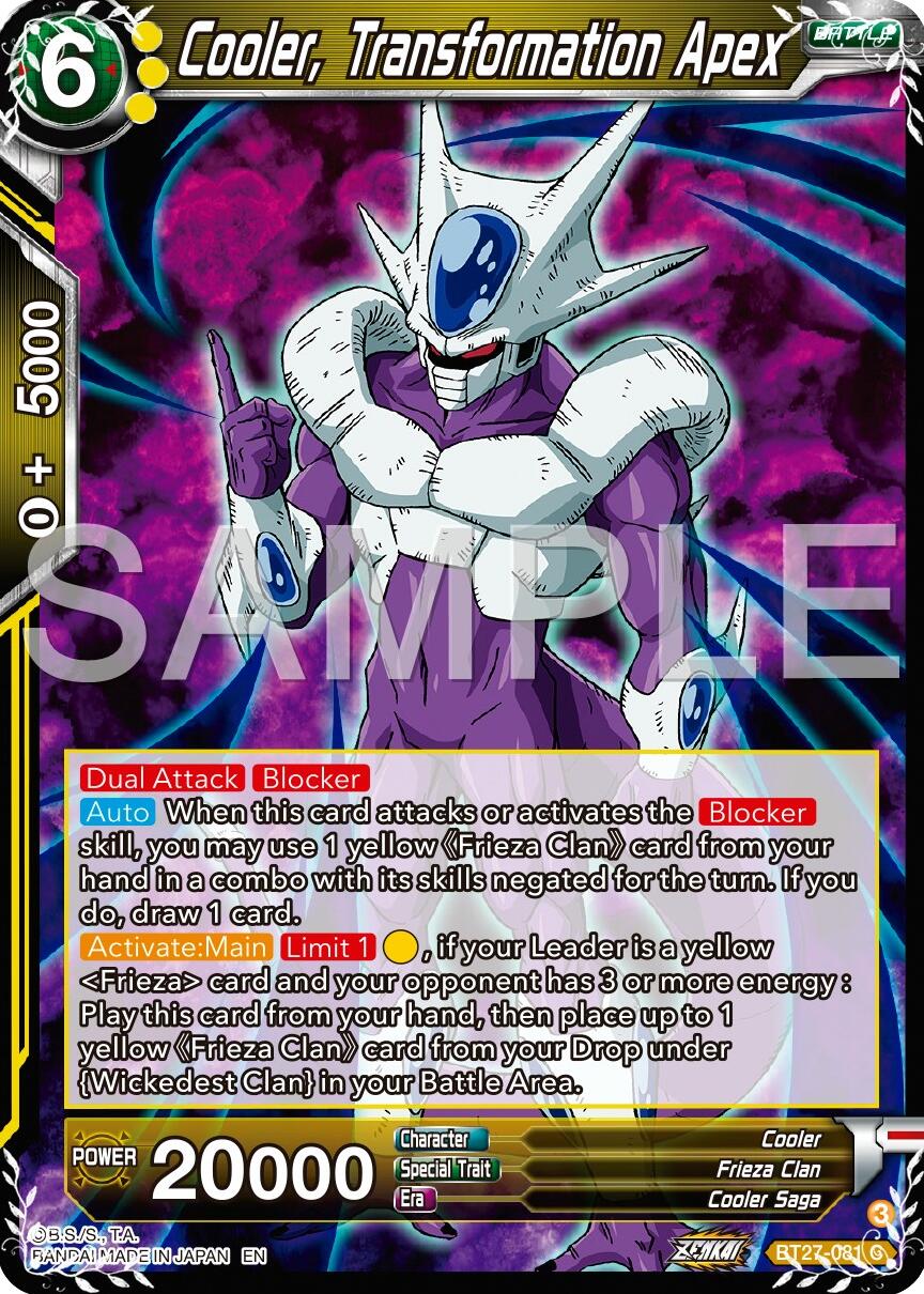 Cooler, Transformation Apex (BT27-081) [History of Z] | Pegasus Games WI