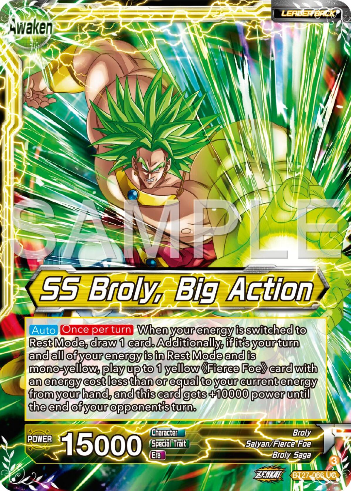 Broly // SS Broly, Big Action (BT27-066) [History of Z] | Pegasus Games WI