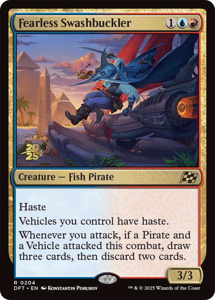 Fearless Swashbuckler [Aetherdrift Prerelease Promos] | Pegasus Games WI