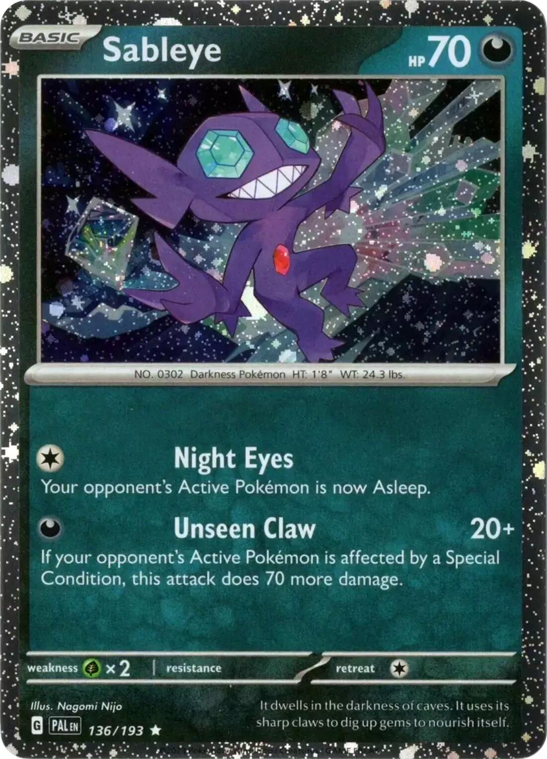 Sableye (136/193) (Cosmos Holo) [Scarlet & Violet: Paldea Evolved] | Pegasus Games WI