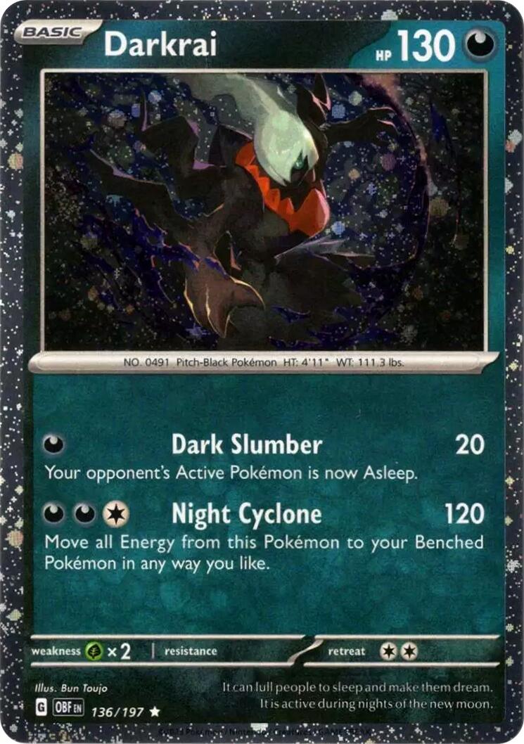 Darkrai (136/197) (Cosmos Holo) [Scarlet & Violet: Obsidian Flames] | Pegasus Games WI