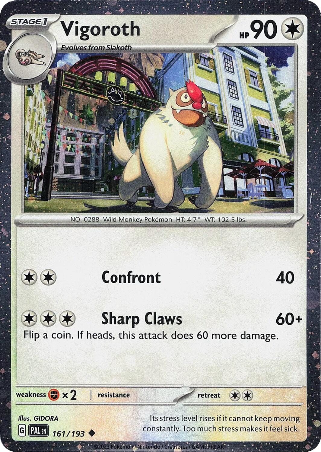 Vigoroth (161/193) (Cosmos Holo) [Scarlet & Violet: Paldea Evolved] | Pegasus Games WI