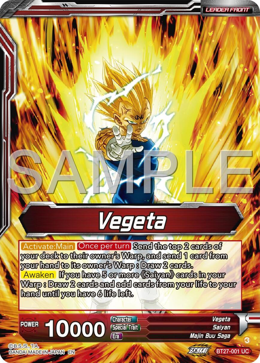 Vegeta // SSB Vegeta, Saiyan Pride (BT27-001) [History of Z] | Pegasus Games WI