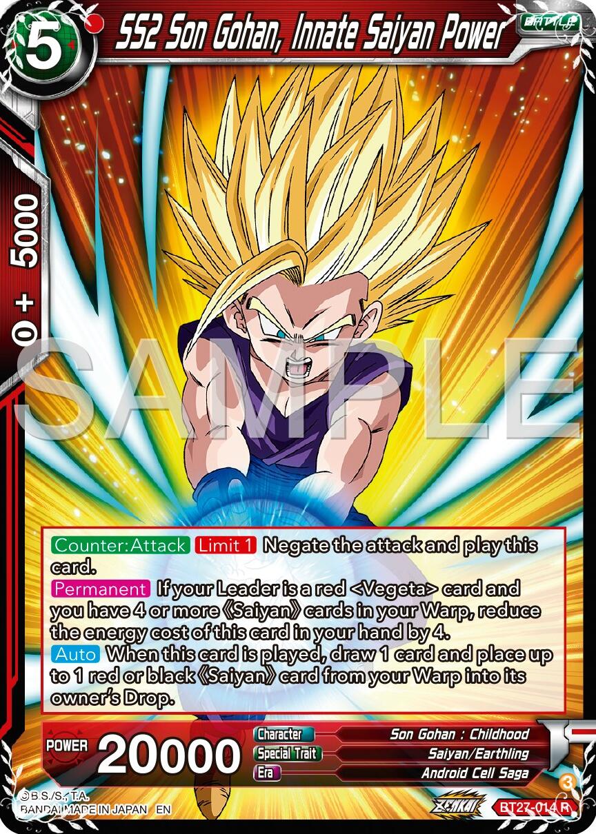 SS2 Son Gohan, Innate Saiyan Power (BT27-014) [History of Z] | Pegasus Games WI