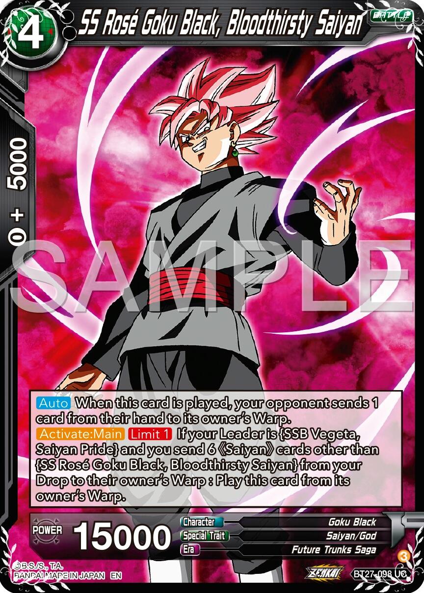 SS Rose Goku Black, Bloodthisty Saiyan (BT27-098) [History of Z] | Pegasus Games WI