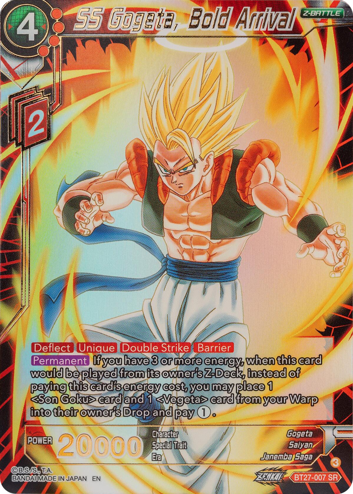 SS Gogeta, Bold Arrival (BT27-007) [History of Z] | Pegasus Games WI