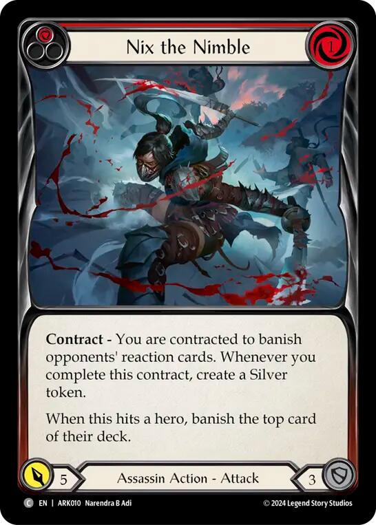 Nix the Nimble (Red) [ARK010] (The Hunted Arakni Blitz Deck) | Pegasus Games WI