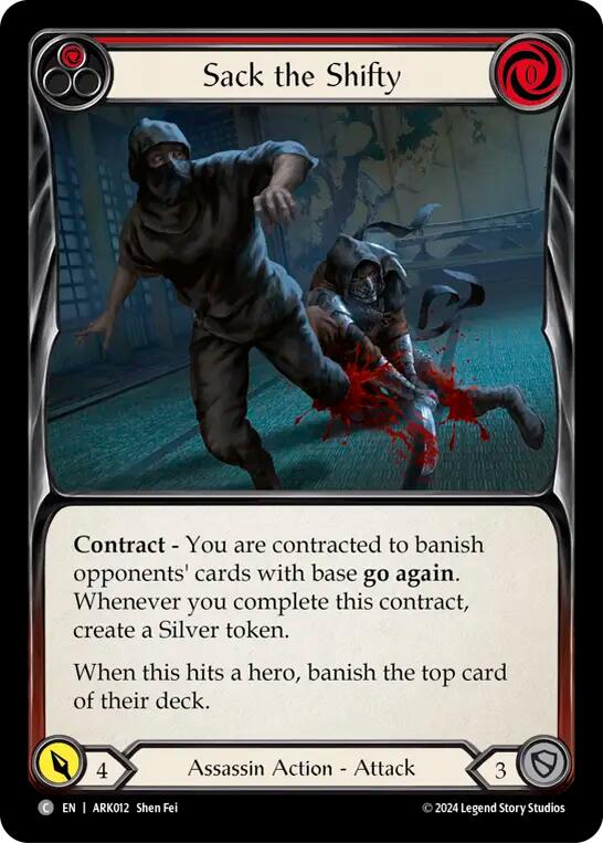Sack the Shifty (Red) [ARK012] (The Hunted Arakni Blitz Deck) | Pegasus Games WI