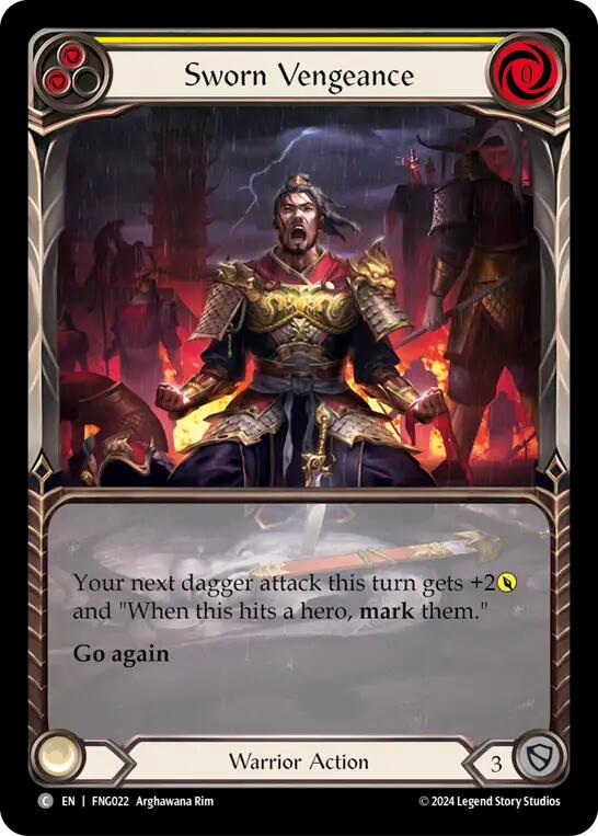 Sworn Vengeance (Yellow) (Extended Art) [FNG022] (The Hunted Fang Blitz Deck) | Pegasus Games WI
