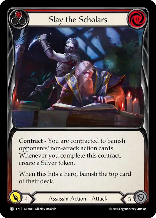 Slay the Scholars (Red) [ARK013] (The Hunted Arakni Blitz Deck) | Pegasus Games WI