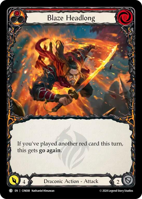 Blaze Headlong (Red) [CIN008] (The Hunted Cindra Blitz Deck) | Pegasus Games WI