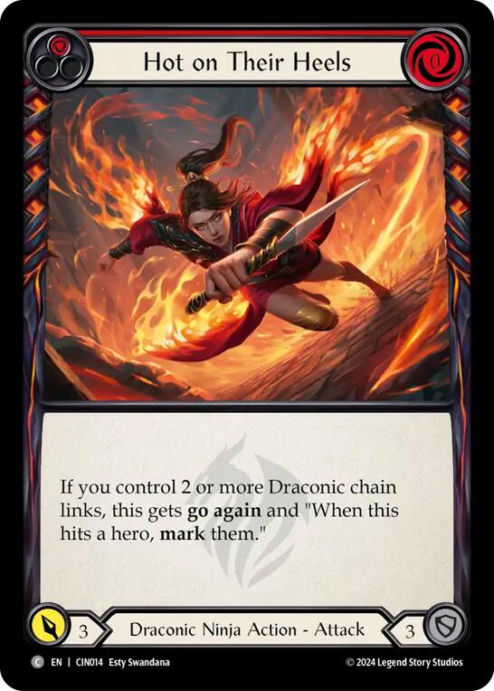 Hot on Their Heels (Red) [CIN014] (The Hunted Cindra Blitz Deck) | Pegasus Games WI