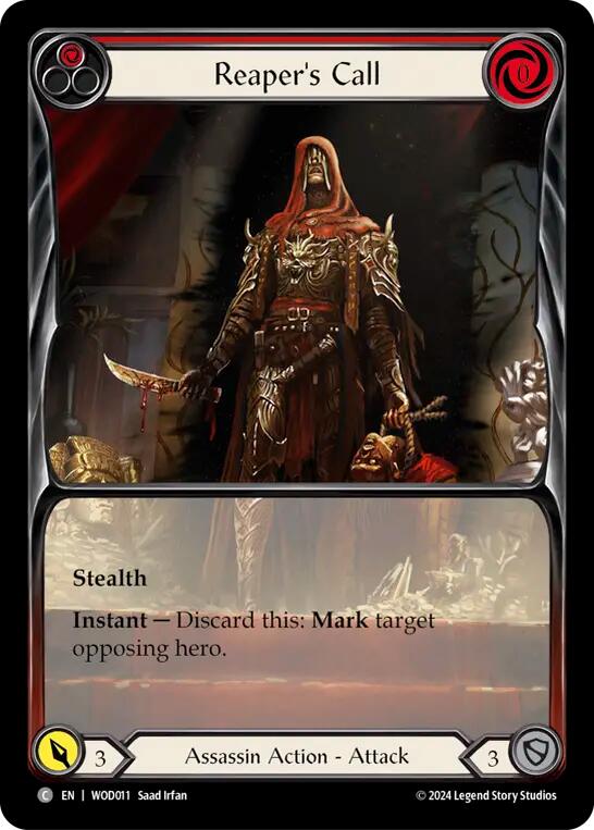 Reaper's Call (Red) (Extended Art) [WOD011] (The Hunted Arakni, Web of Deceit Blitz Deck) | Pegasus Games WI