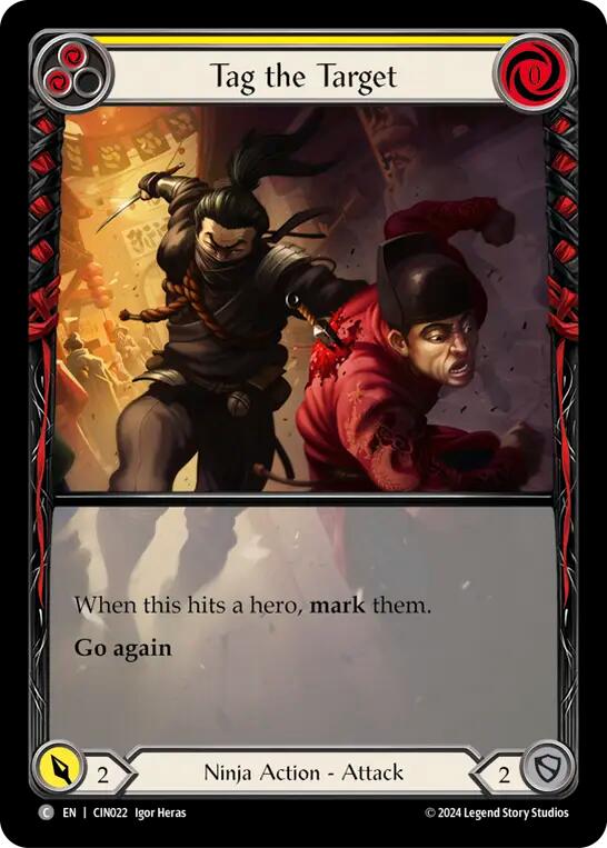 Tag the Target (Yellow) (Extended Art) [CIN022] (The Hunted Cindra Blitz Deck) | Pegasus Games WI