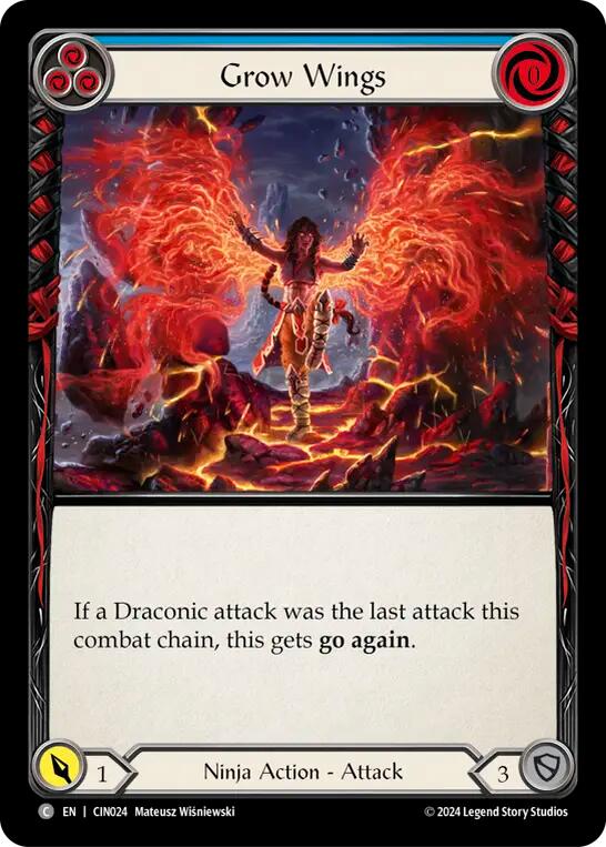 Grow Wings (Blue) [CIN024] (The Hunted Cindra Blitz Deck) | Pegasus Games WI