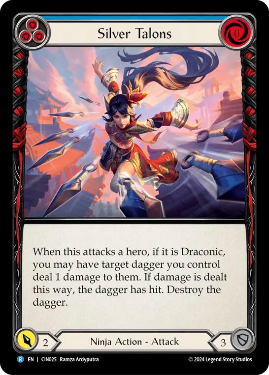 Silver Talons (Blue) [CIN025] (The Hunted Cindra Blitz Deck) | Pegasus Games WI