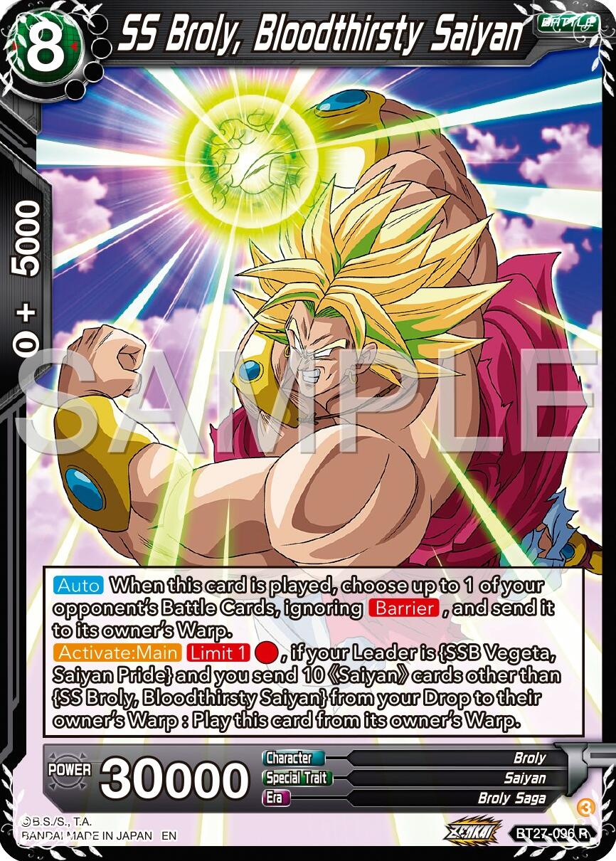 SS Broly, Bloodthirsty Saiyan (BT27-096) [History of Z] | Pegasus Games WI