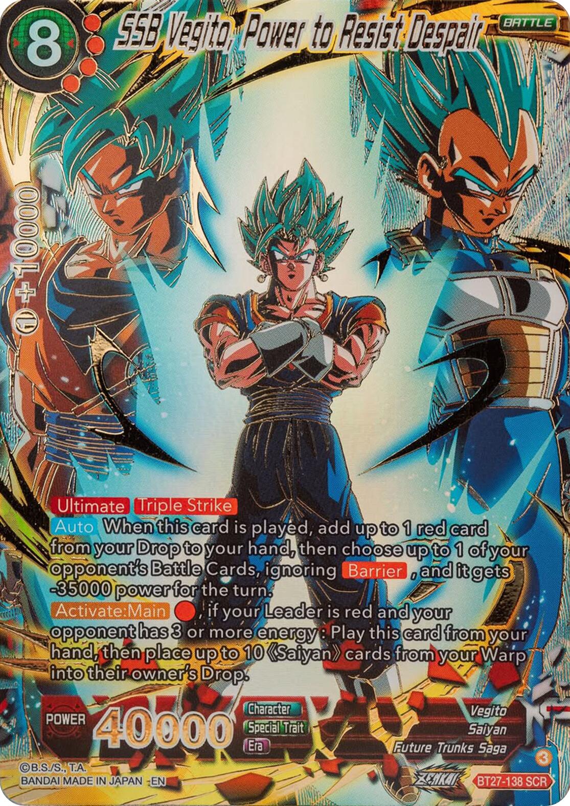 SSB Vegito, Power to Resist Despair (BT27-138) [History of Z] | Pegasus Games WI