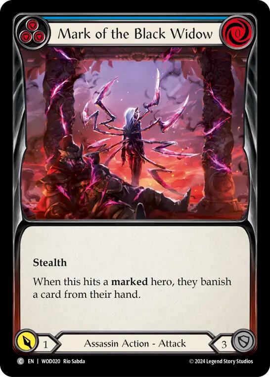Mark of the Black Widow (Blue) [WOD020] (The Hunted Arakni, Web of Deceit Blitz Deck) | Pegasus Games WI