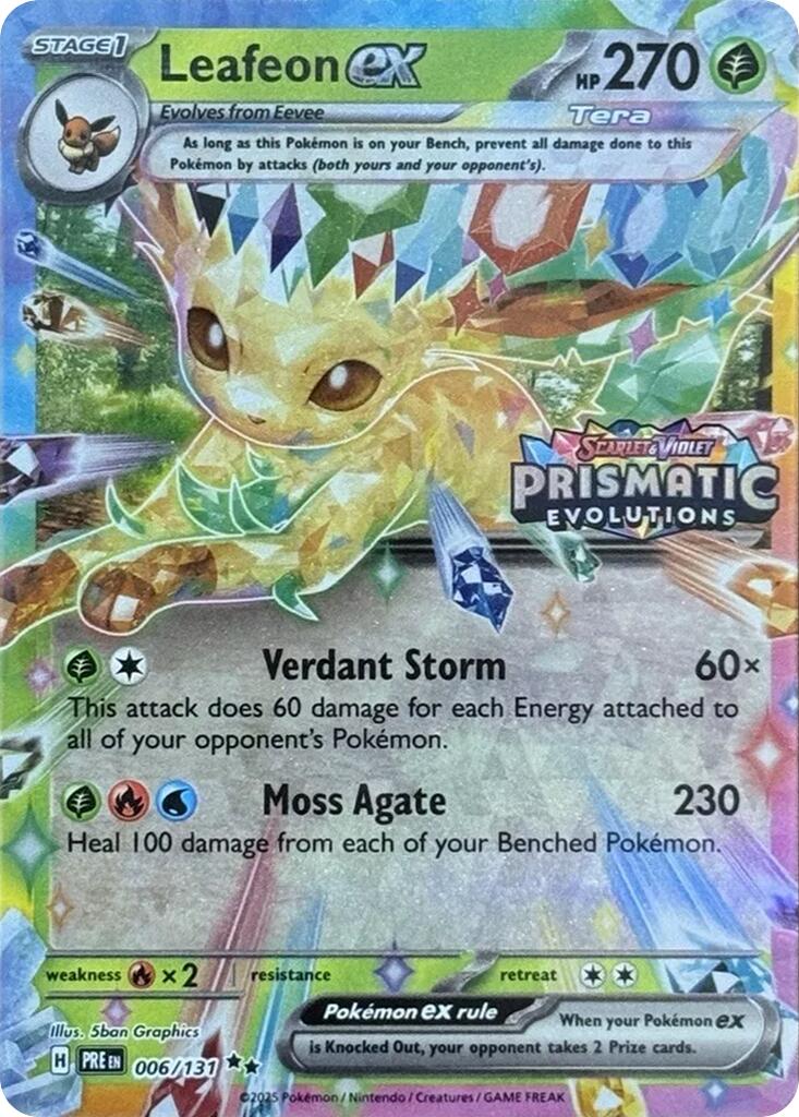 Leafeon ex (006/131) (Prismatic Evolutions Stamp) [Scarlet & Violet: Prismatic Evolutions] | Pegasus Games WI