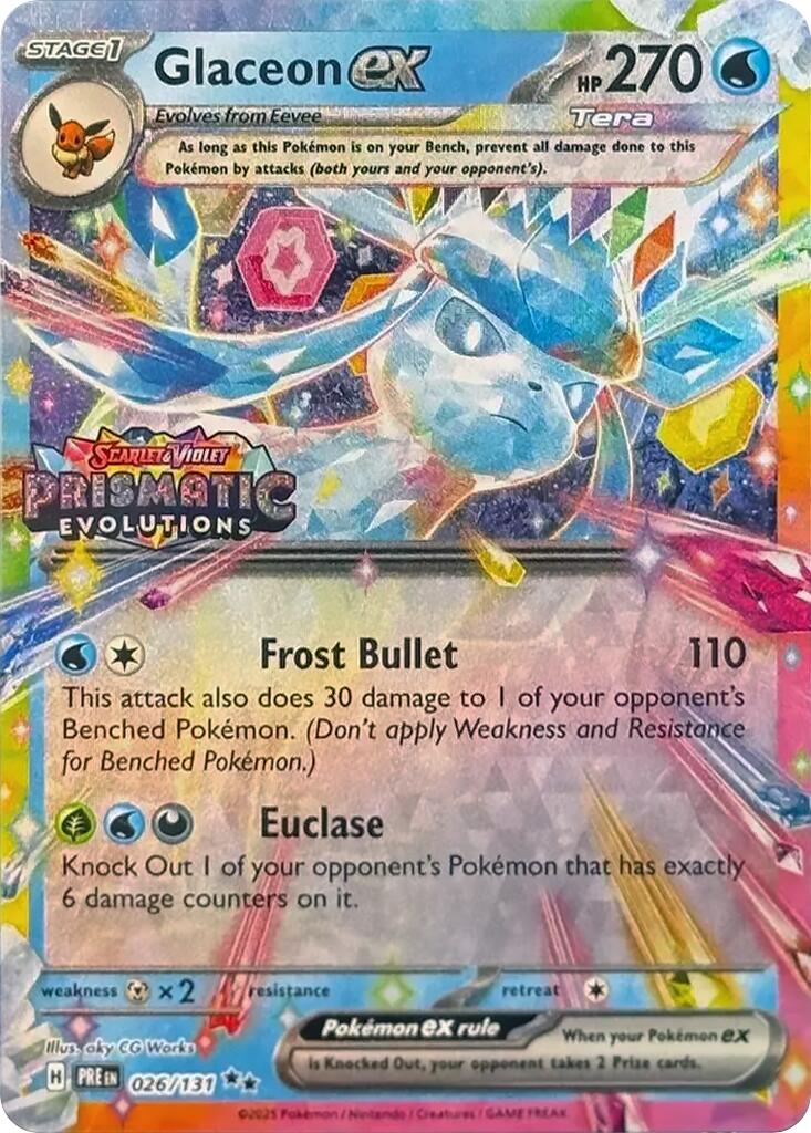 Glaceon ex (026/131) (Prismatic Evolutions Stamp) [Scarlet & Violet: Prismatic Evolutions] | Pegasus Games WI