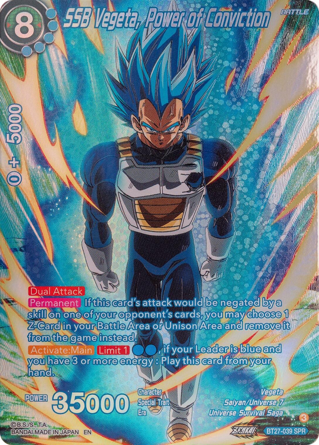 SSB Vegeta, Power of Conviction (SPR) (BT27-039) [History of Z] | Pegasus Games WI